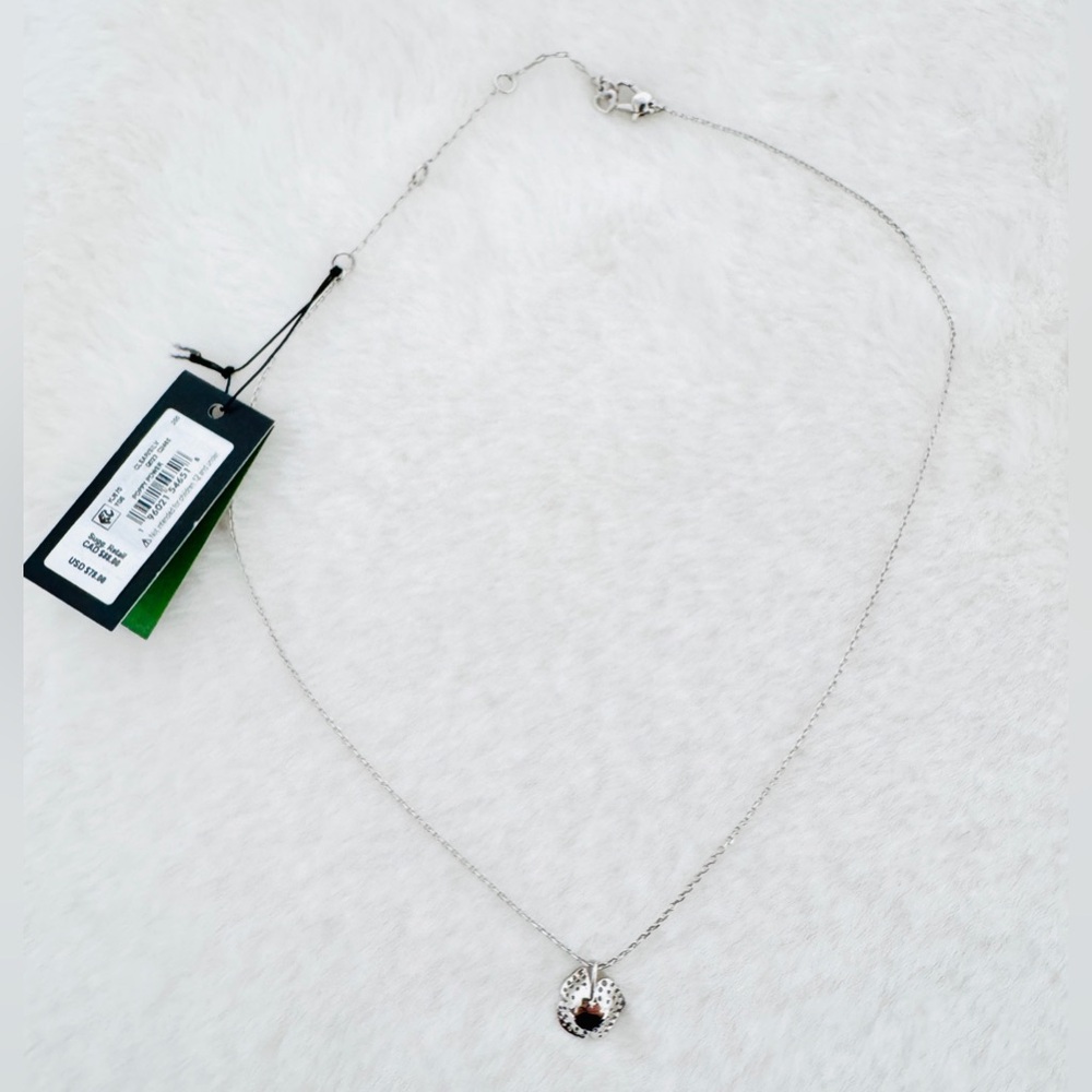 Kate Spade Silver Cubic Zirconia Poppy Pendant Necklace - NWT - Picture 5 of 10